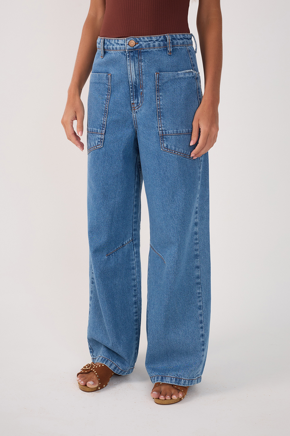Denim Pockets Pants