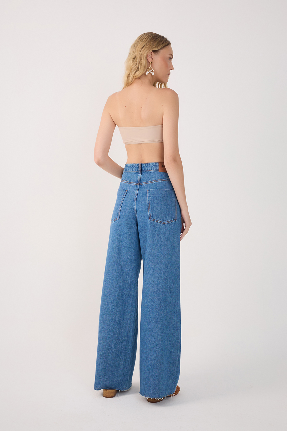 Denim Offset Stitching Pants