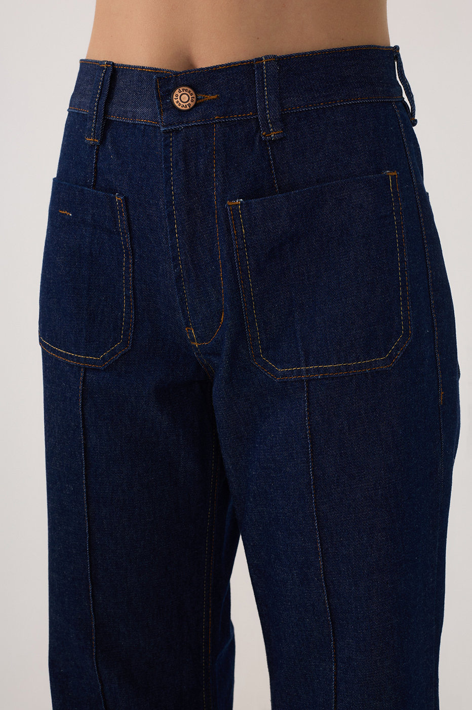 Flared Denim Pocket Pants