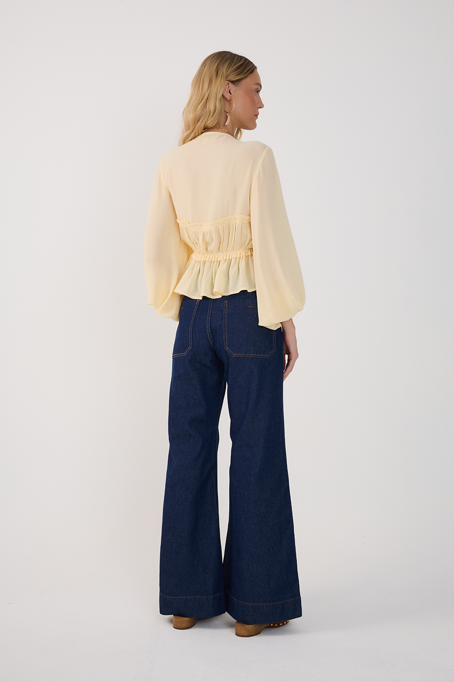 Flared Denim Pocket Pants