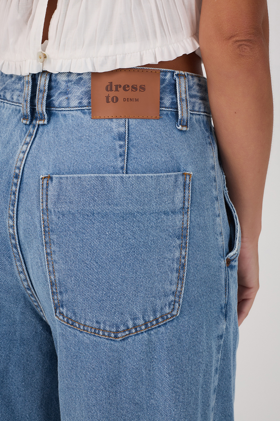 Denim Pockets Tailored Pants