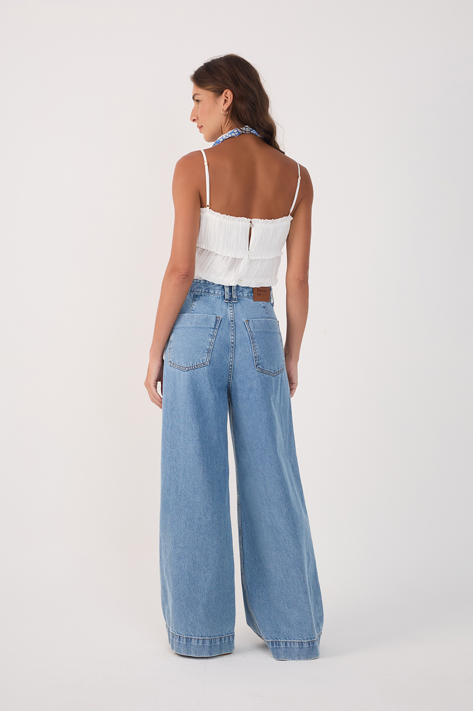 Denim Pockets Tailored Pants