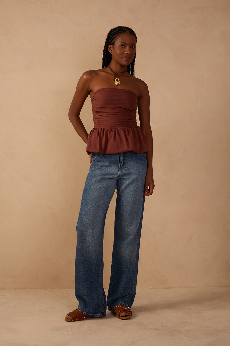 Marked Denim Pants
