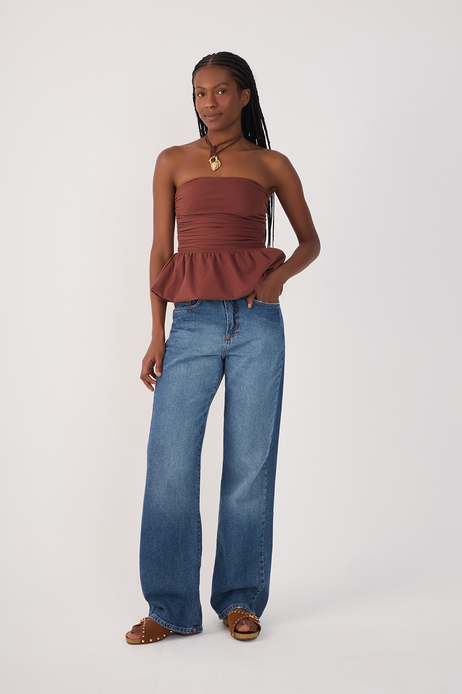 Marked Denim Pants