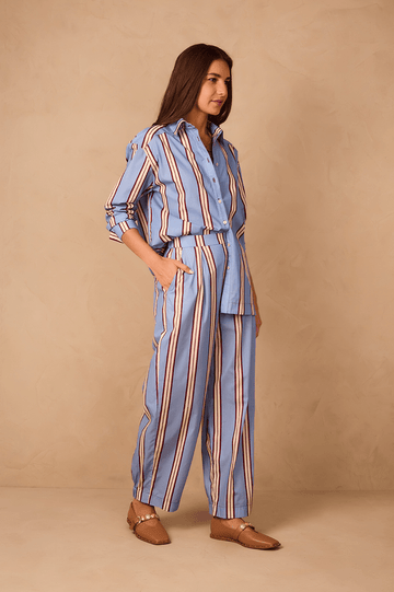 Blue Mirante Side Pockets Pants