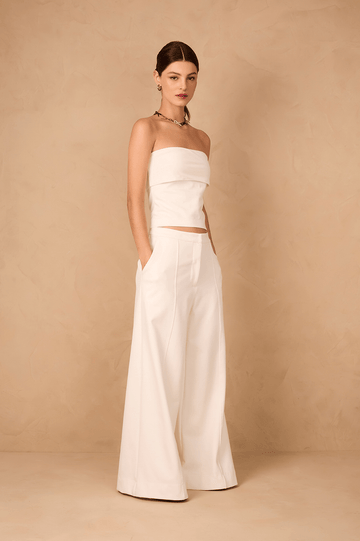 Off-White Side Pockets Wide-Leg Tailored Pants
