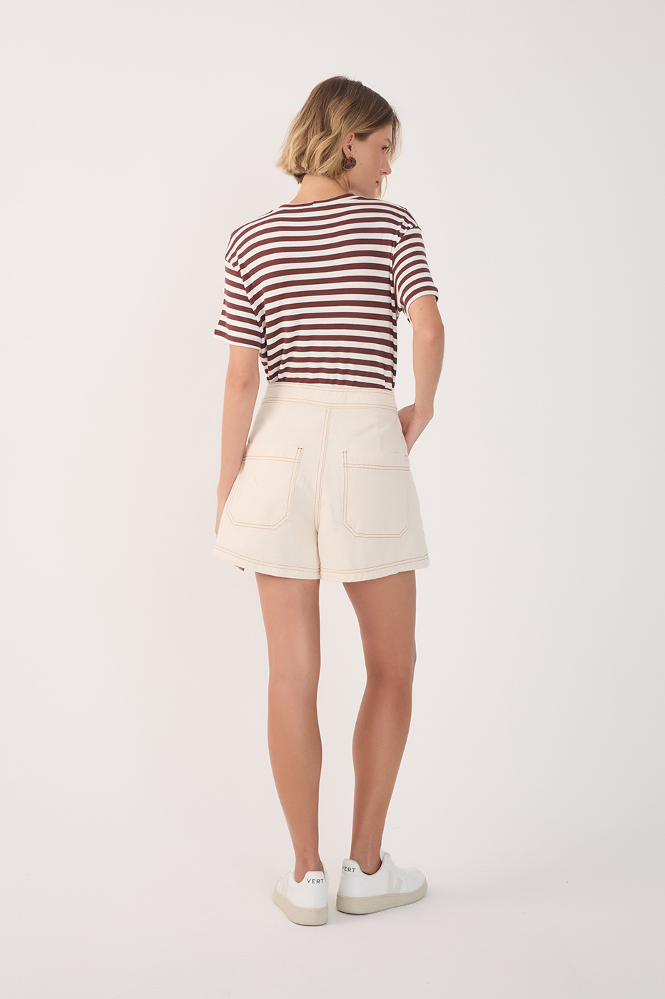 Off-White Buttoned Twill Skorts