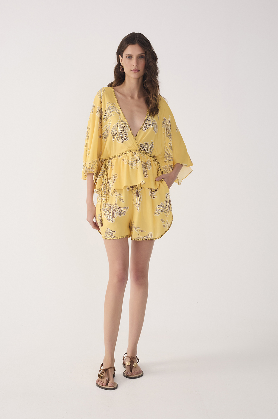 Yellow Laguna Drawstring Shorts