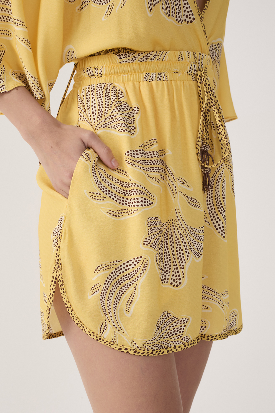 Yellow Laguna Drawstring Shorts