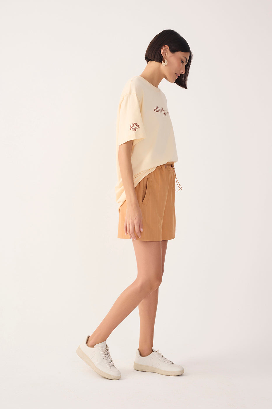 Brown Risca de Giz Drawstring Shorts