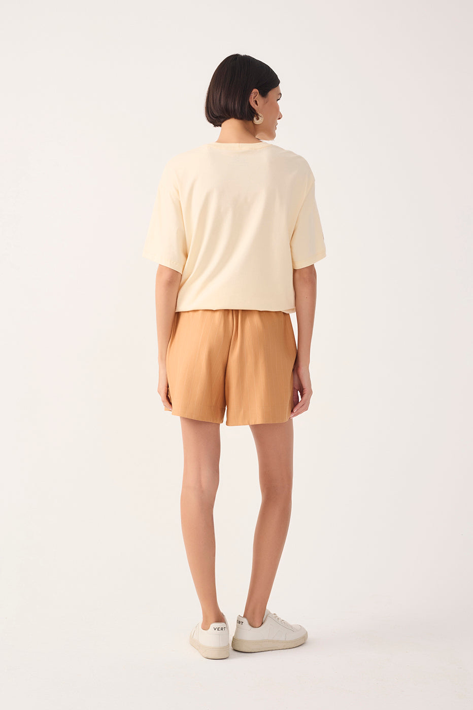 Brown Risca de Giz Drawstring Shorts