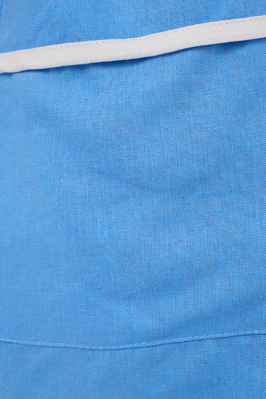 Blue Elastic Waist Shorts with Contrast Piping