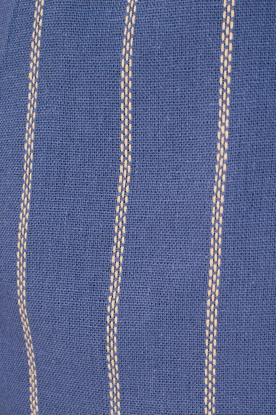 Blue Stripes Belt Loops Linen Shorts