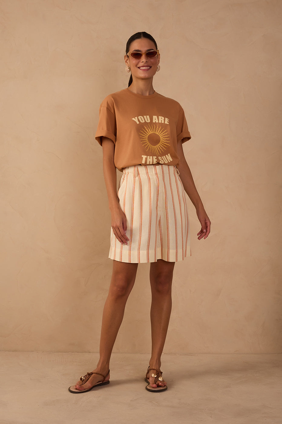 Linen Striped Bermuda