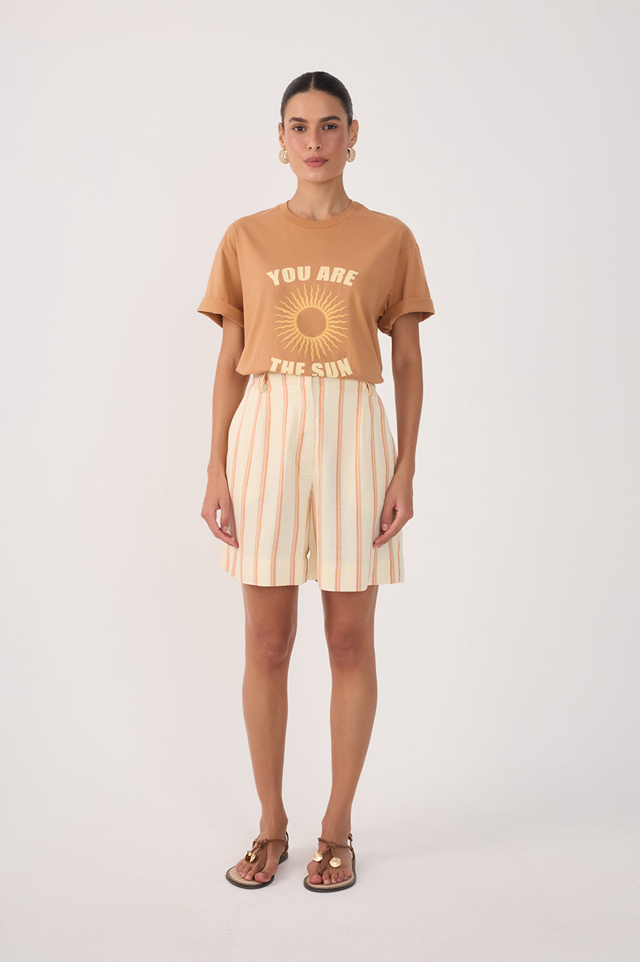 Linen Striped Bermuda