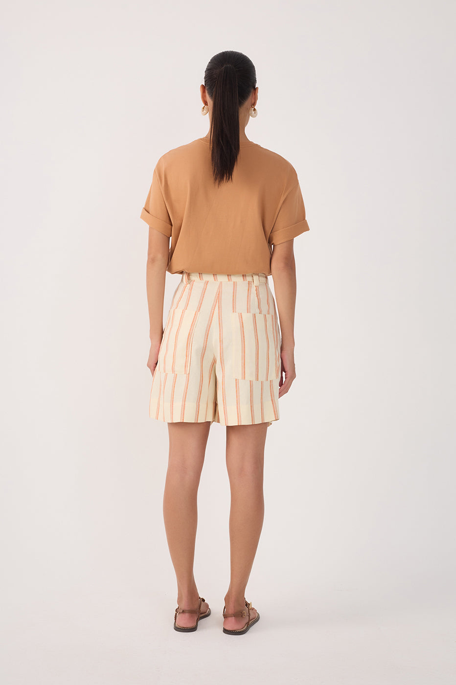 Linen Striped Bermuda