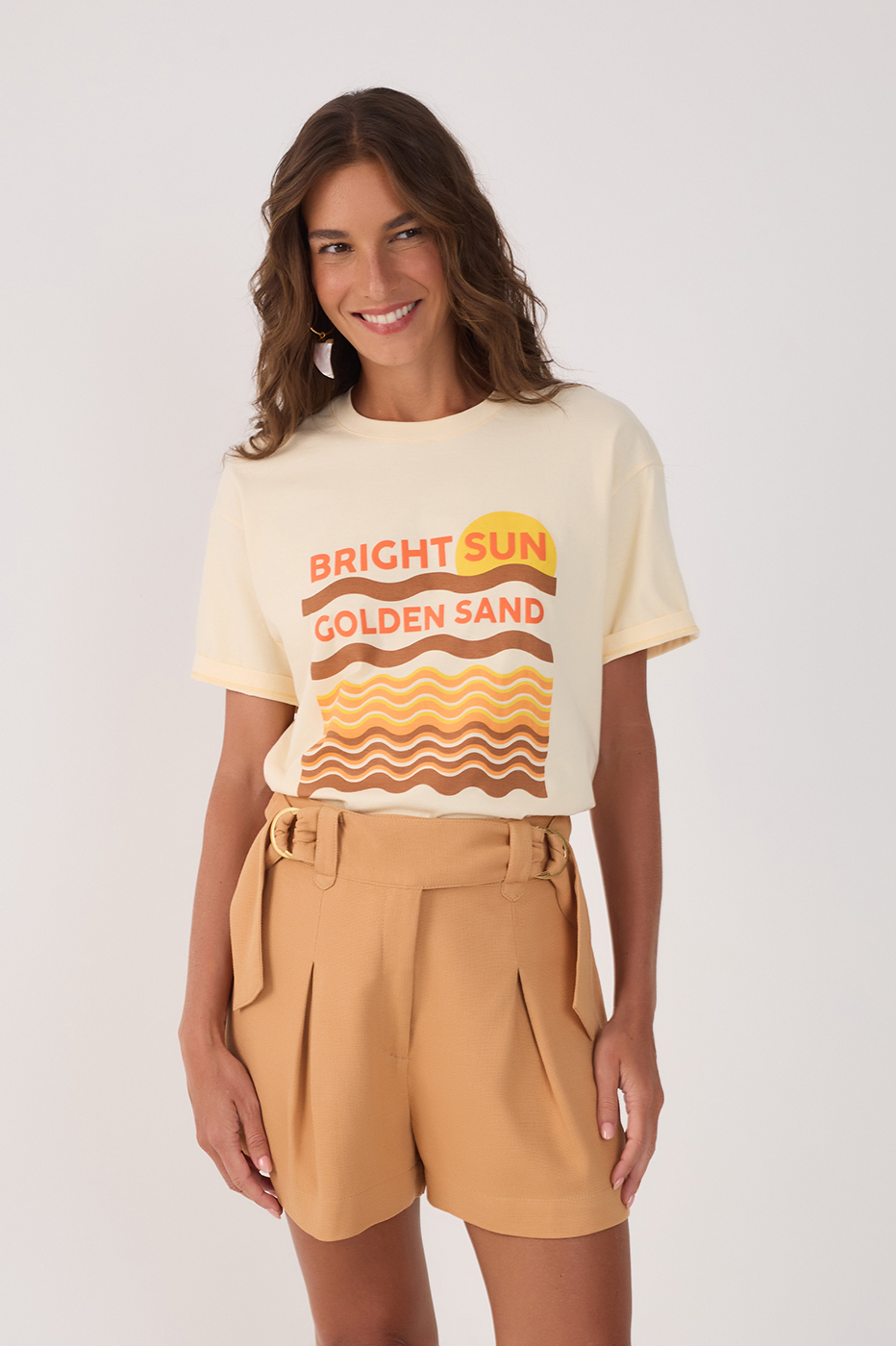 Tailored Shorts with Buckle Waistband