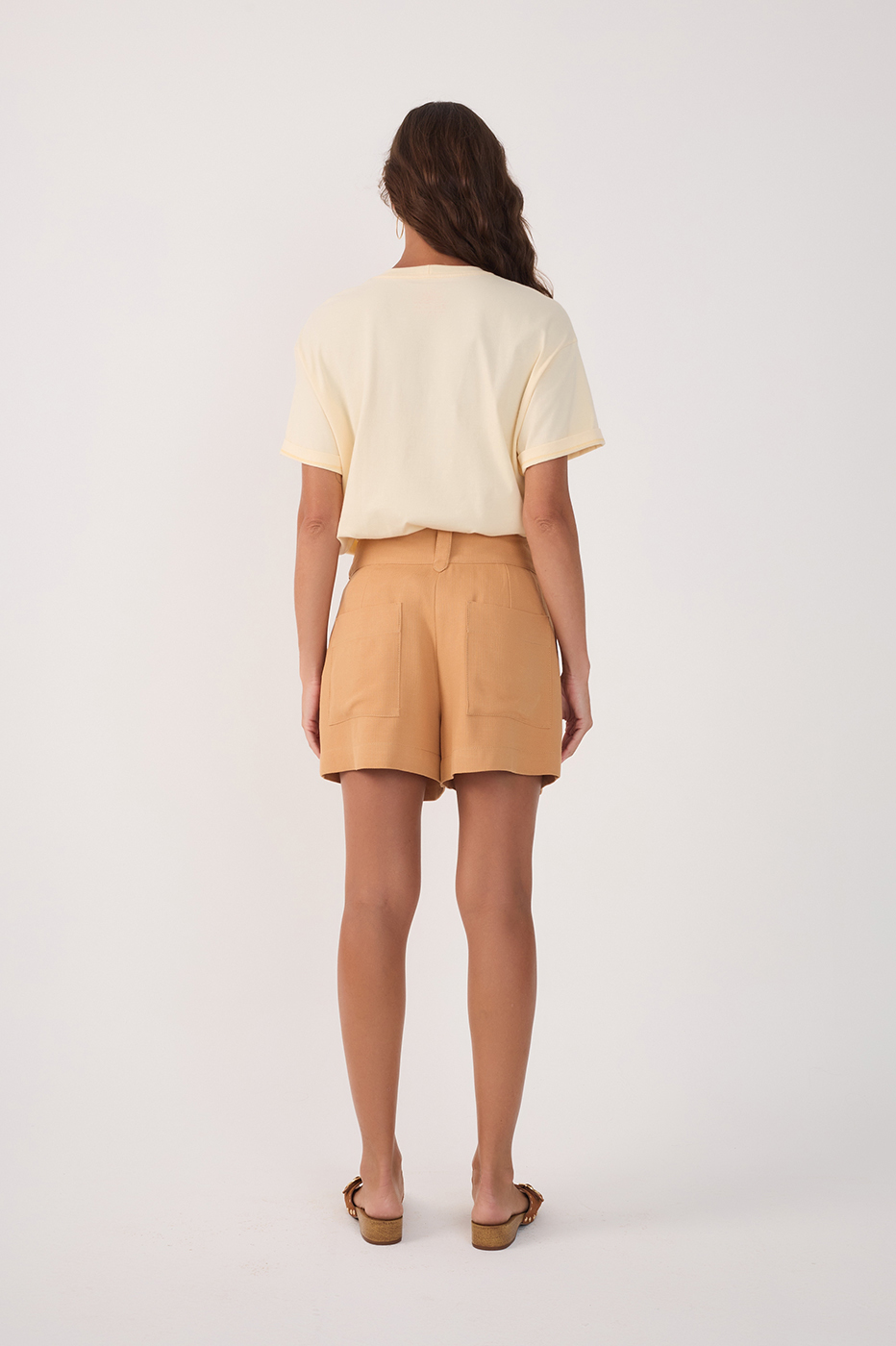 Tailored Shorts with Buckle Waistband