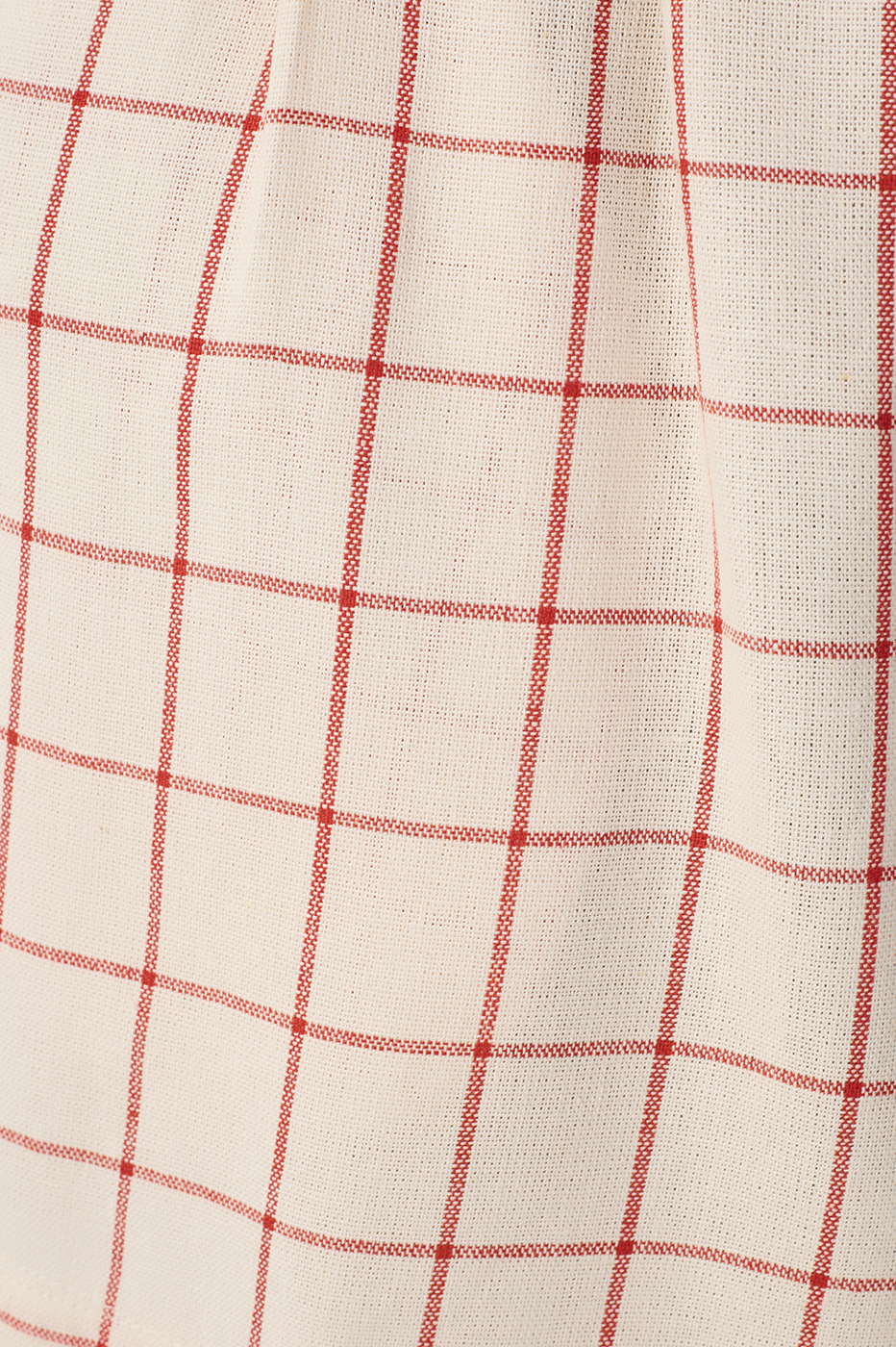 Off-White Plaid Pleated Linen Shorts