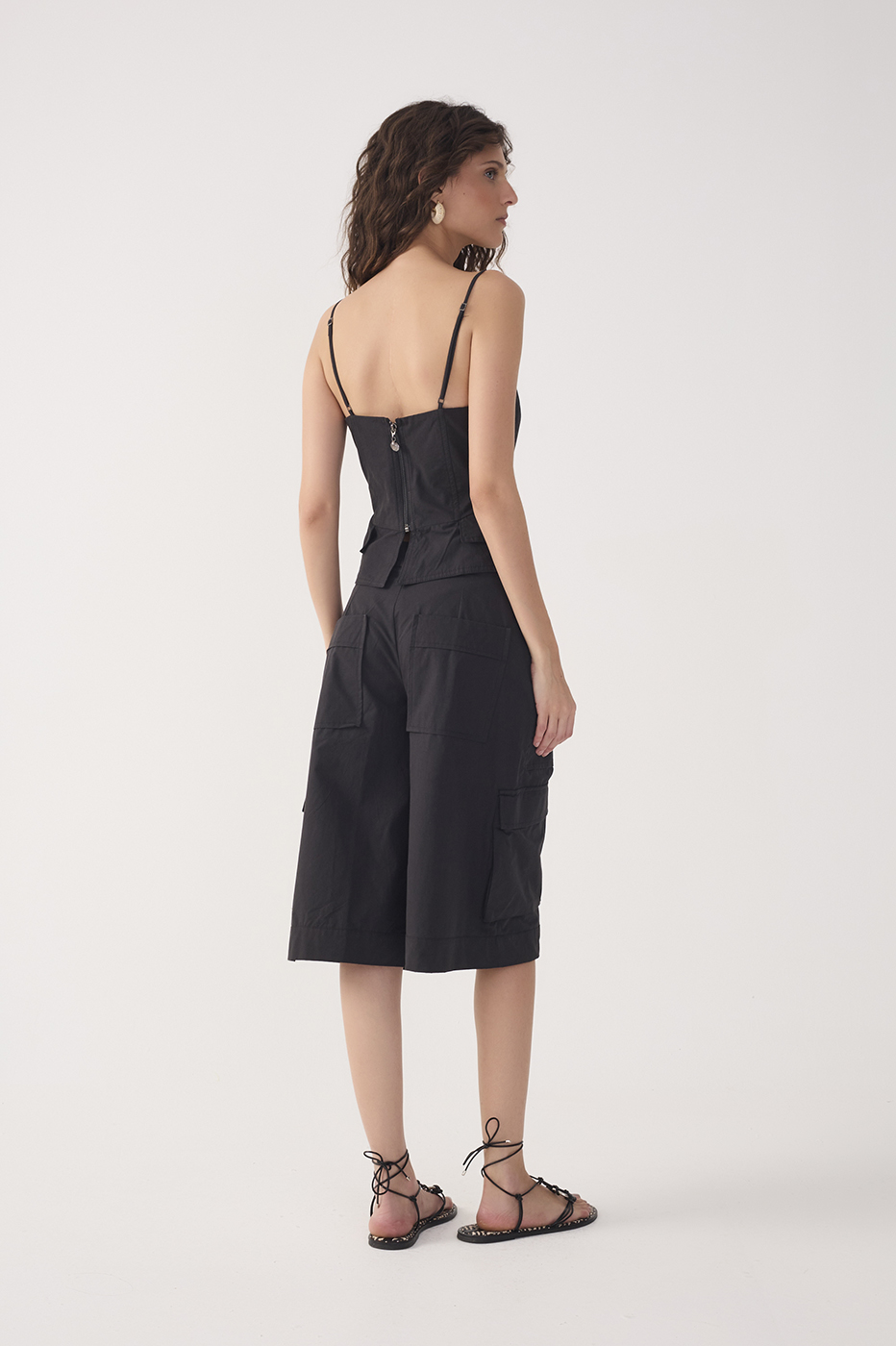 Black Pockets Utility Bermuda Shorts