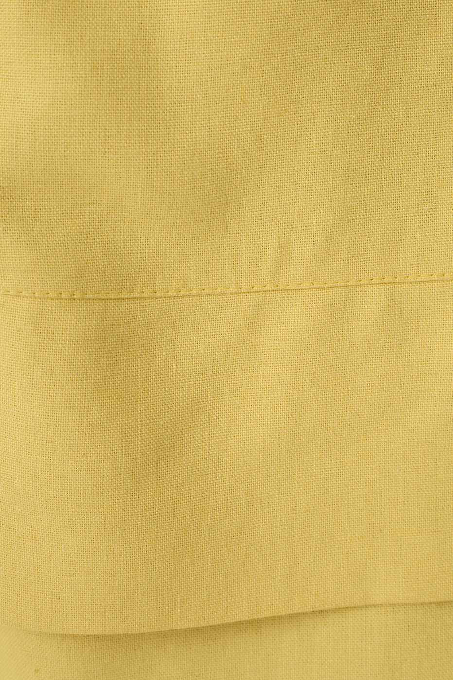 Yellow Dia Flap Waist Buttoned Pockets Linen Shorts