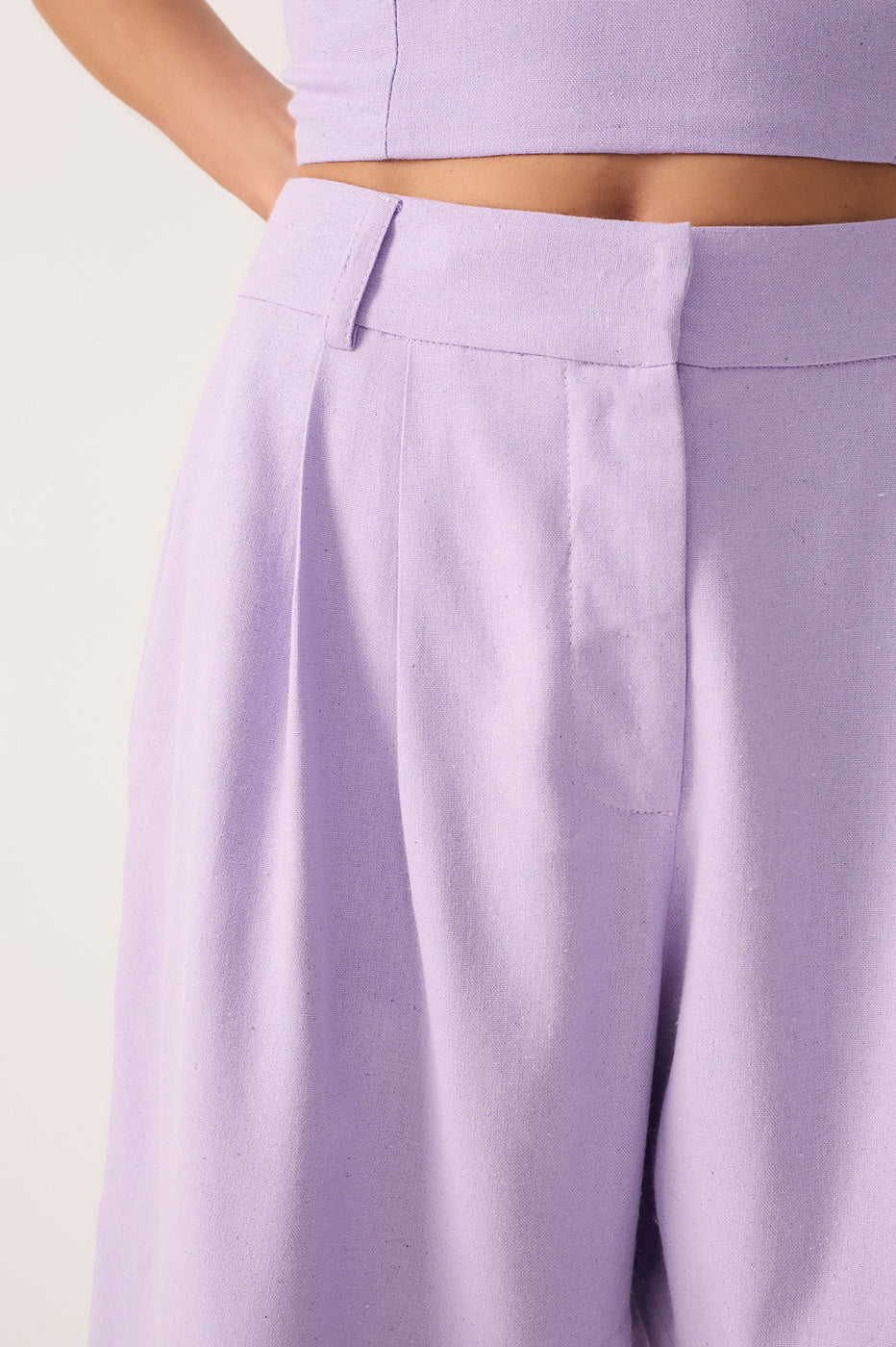 Pleated Linen Shorts