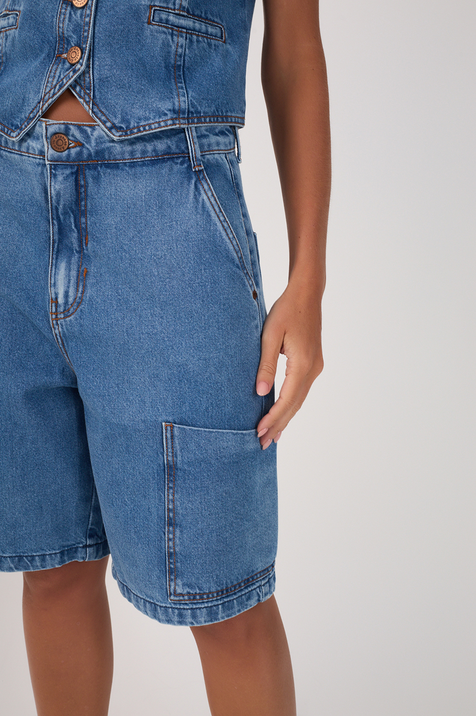 Denim Pockets Bermuda