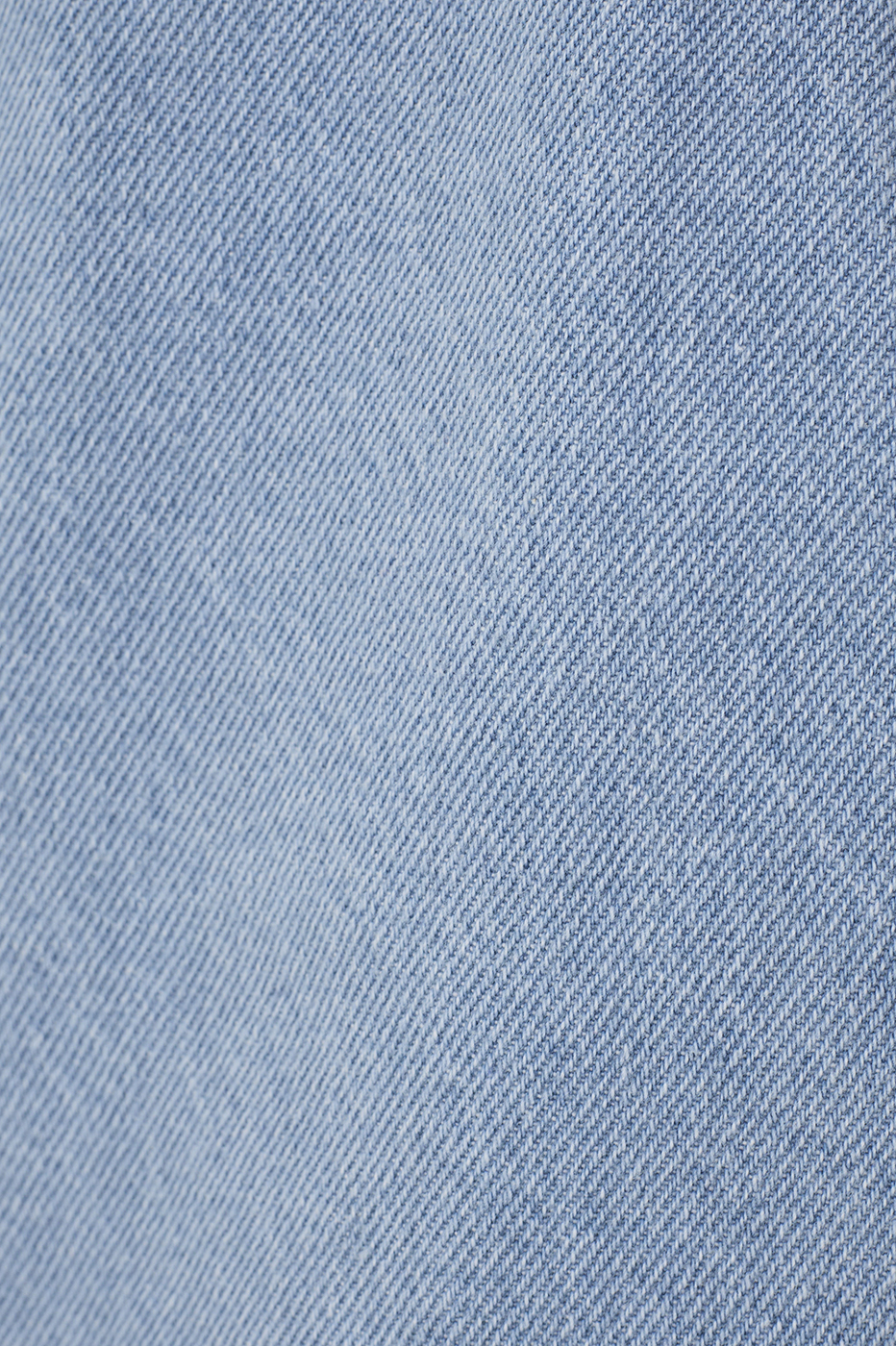 Denim Pleated Bermuda Shorts