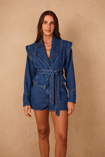 Denim Pockets Tailored Shorts