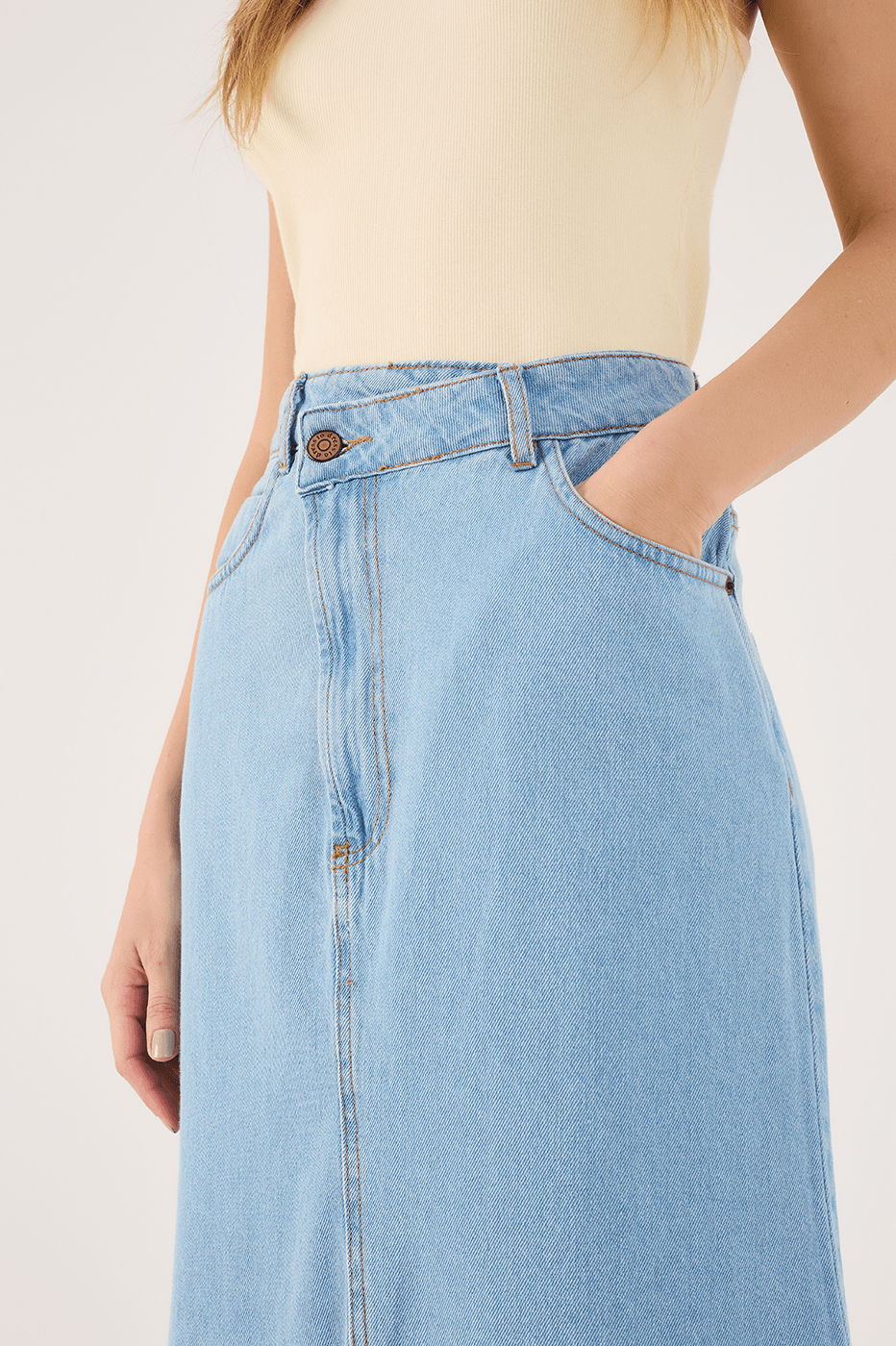 Denim Slit Skirt