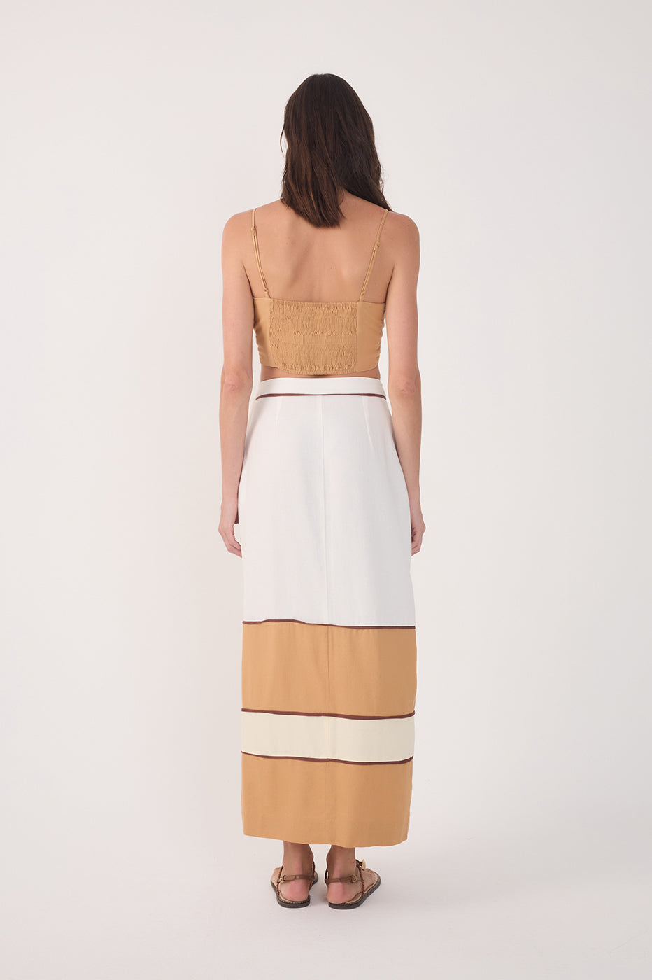 Off-White Side Ties Tiered Midi Skirt