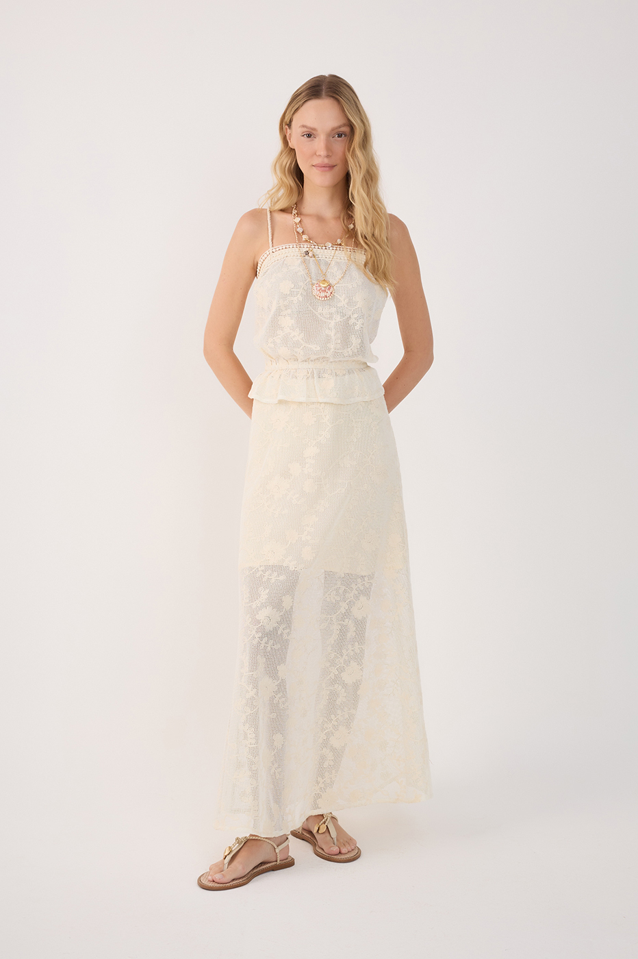 Embroidered Mesh Skirt