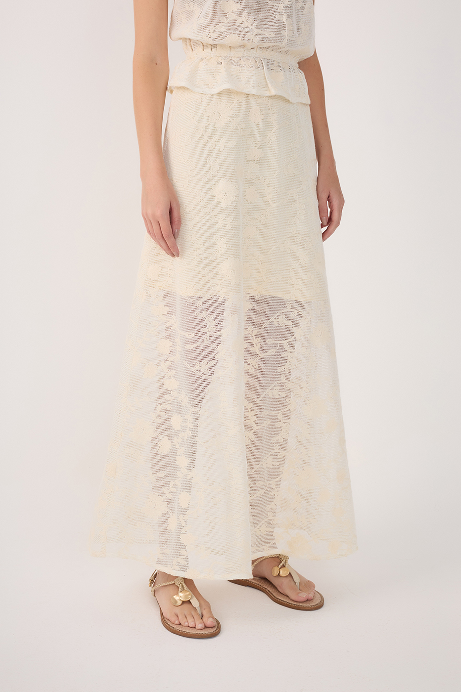 Embroidered Mesh Skirt