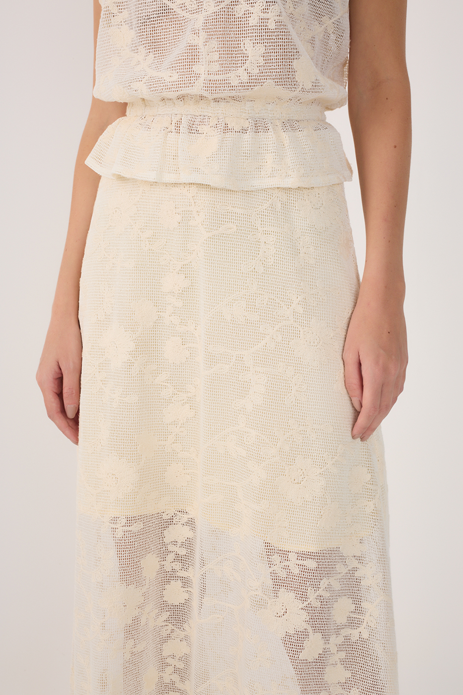 Embroidered Mesh Skirt