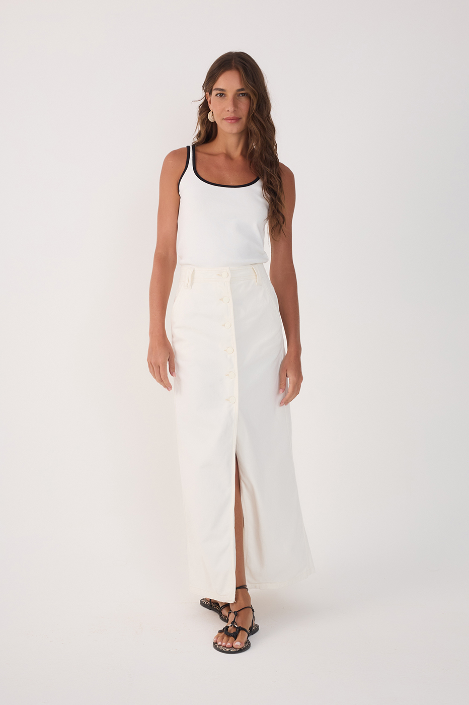Twill Skirt with Pockets