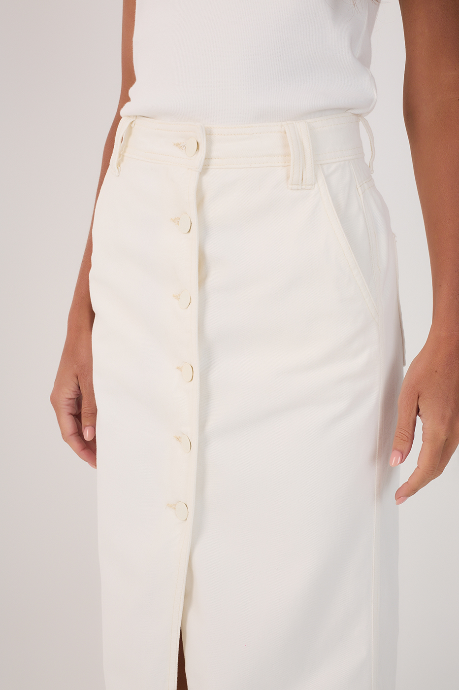Twill Skirt with Pockets