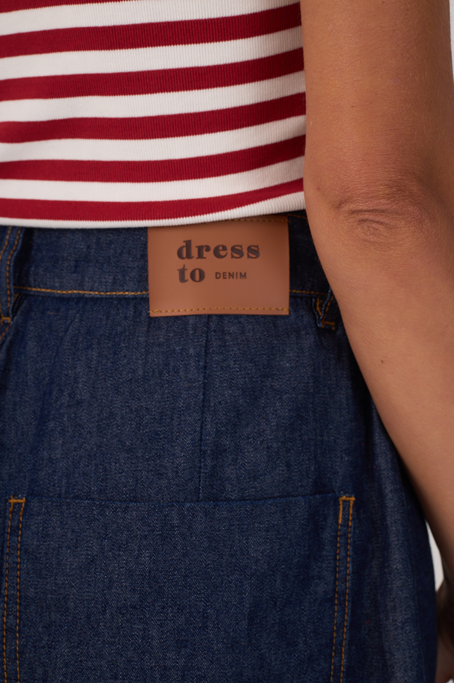 Denim Belt Loops Balloon Mini Skirt
