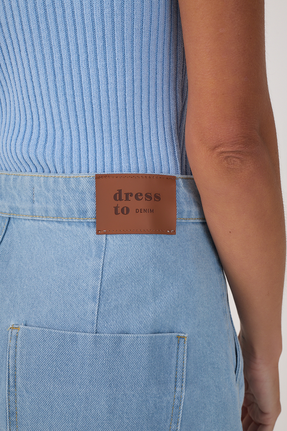 Blue Denim Side Ties Wrap Mini Skirt