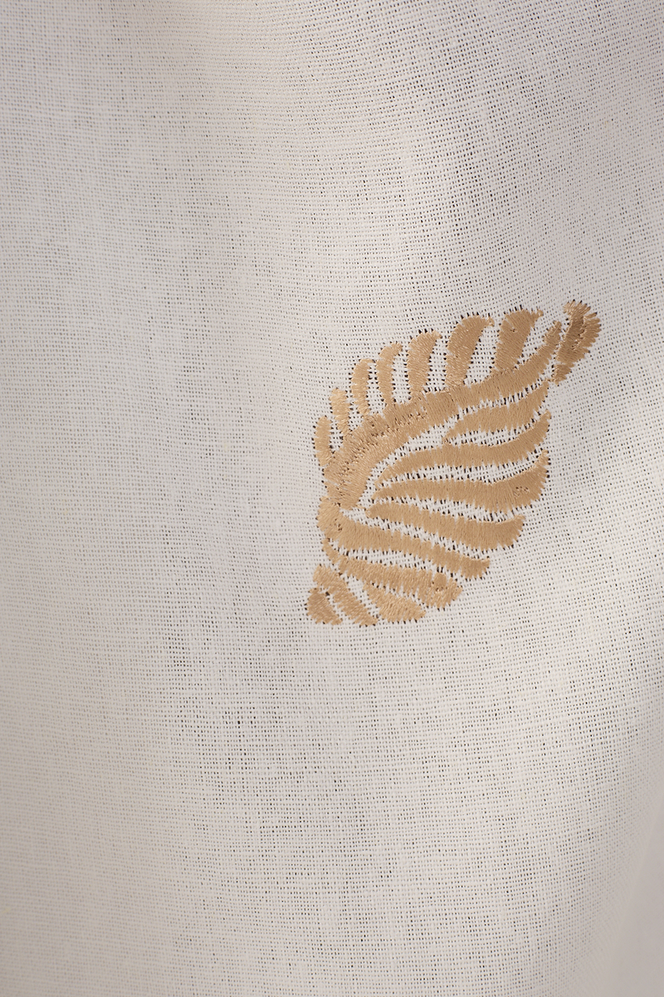 Off-White Side Tie Embroidered Linen Maxi Skirt