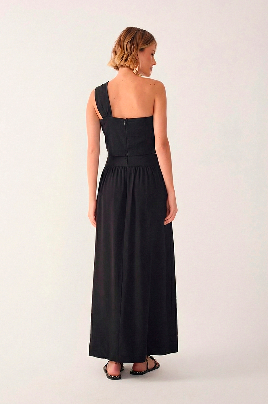 Black Tie Waist Maxi Skirt
