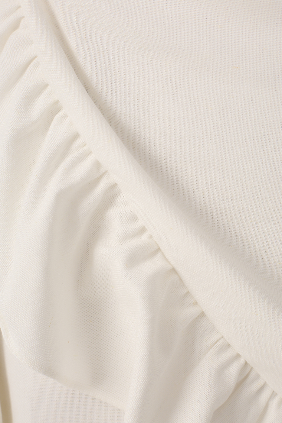Off-White Wrap Ruffled Linen Mini Skirt