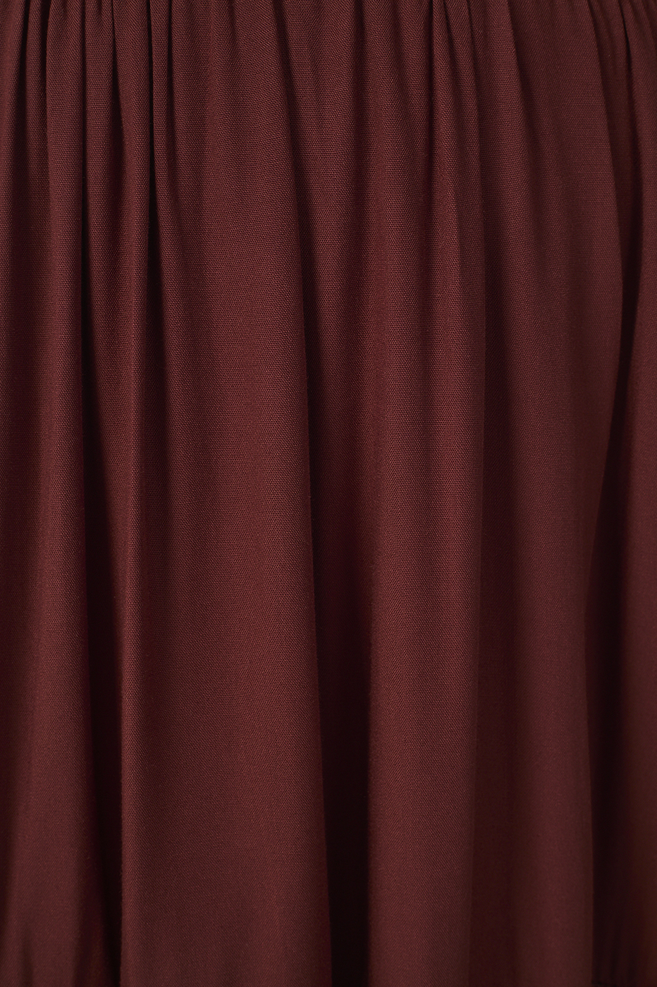 Brown Ruched Tiered Maxi Skirt