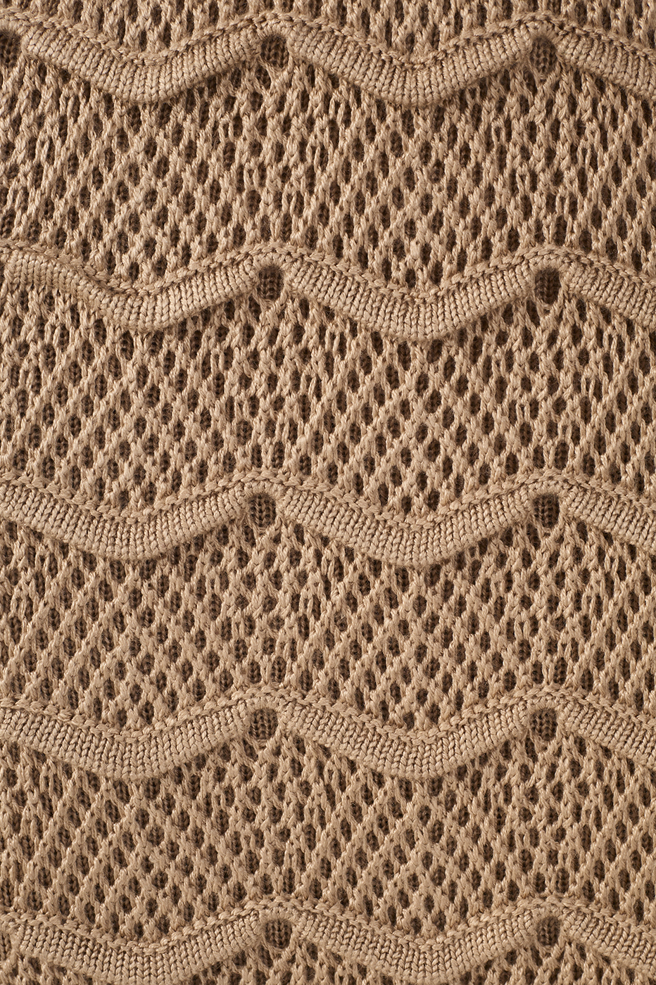 Beige Waves Tricot Midi Skirt