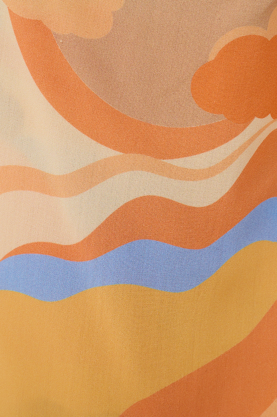 Wrap Skirt Fringe Sunset Print