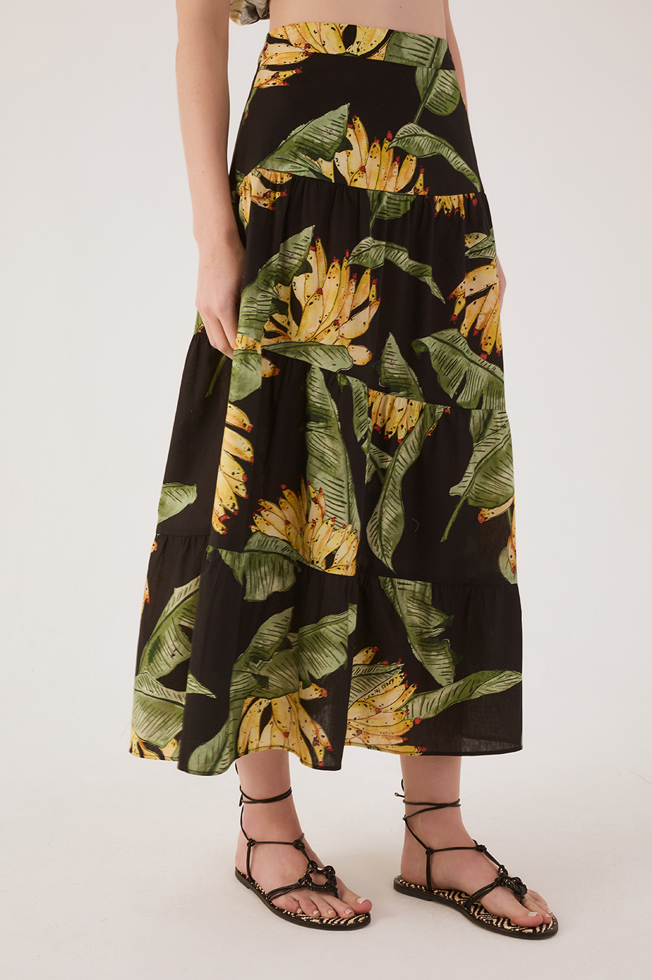 Midi Poplin Para¨ªso Print Skirt