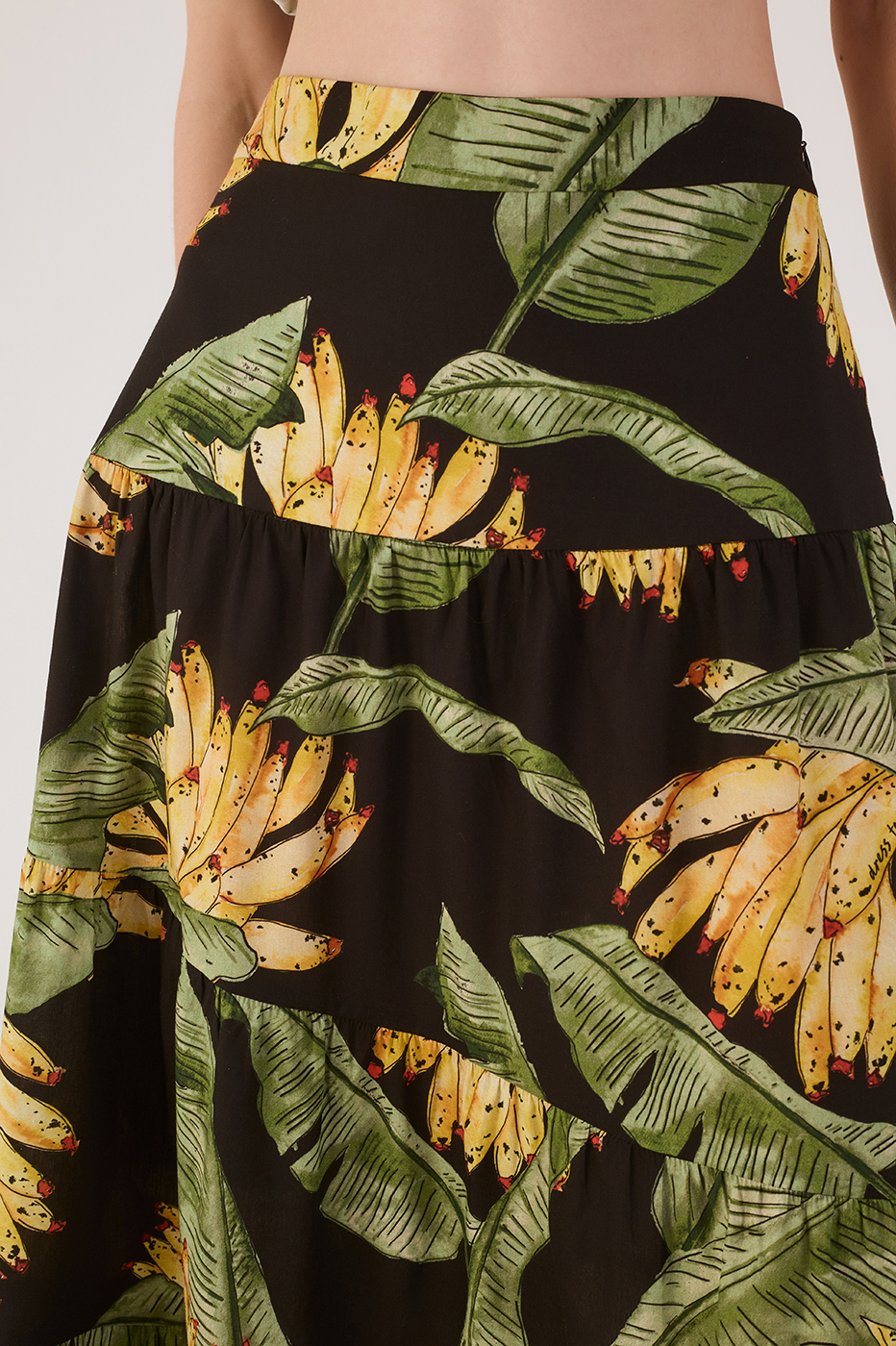 Midi Poplin Para¨ªso Print Skirt