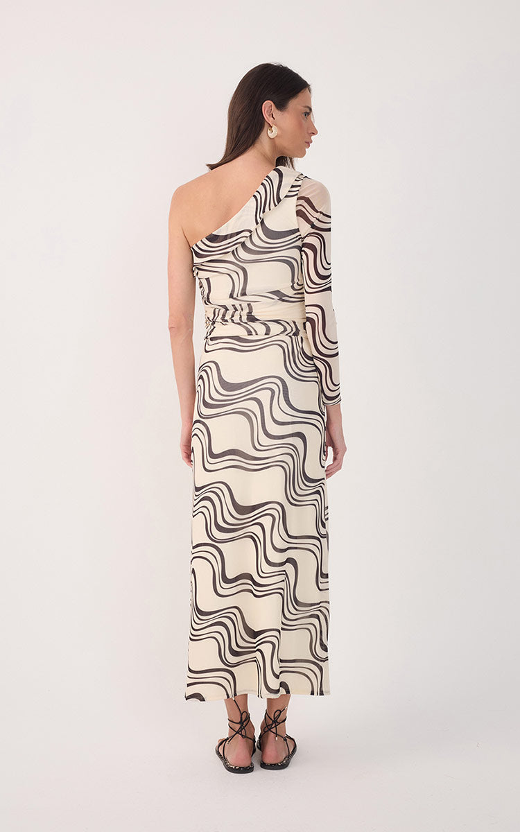 Off-White Fluir Mesh Midi Skirt