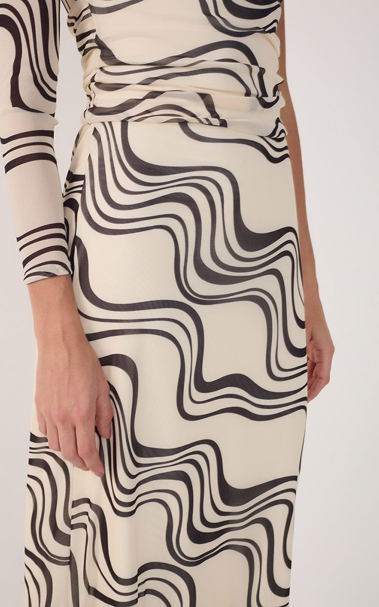 Off-White Fluir Mesh Midi Skirt