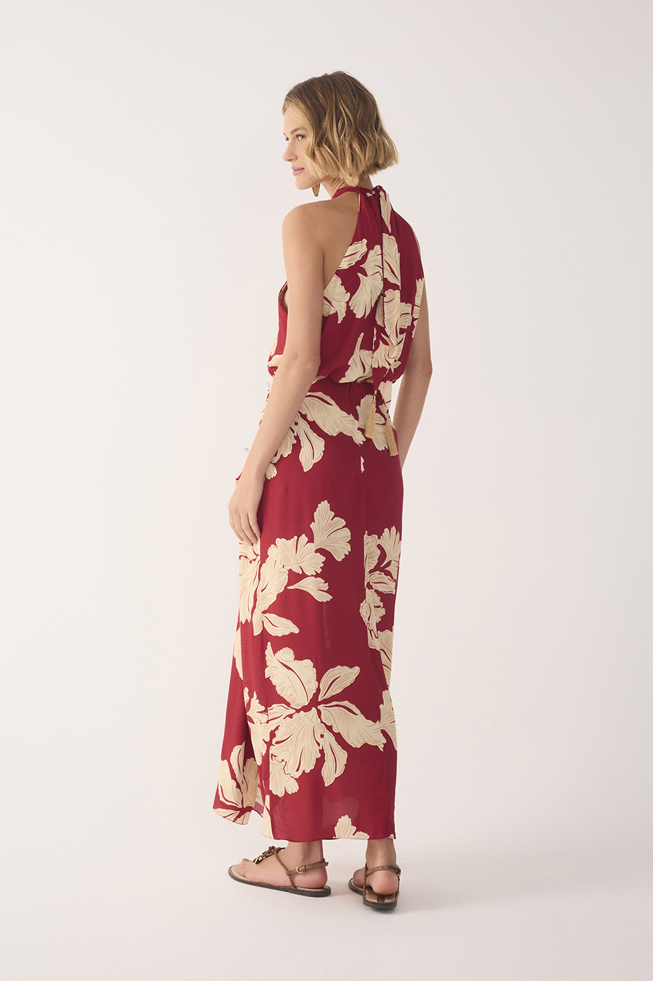 Red Petala Wrap Maxi Skirt