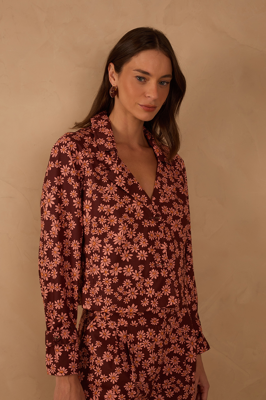 Margaridas Rosa Print Jacket